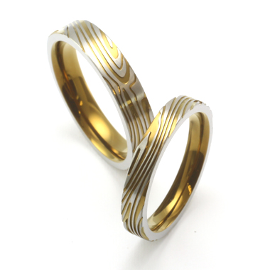 個性的 結婚指輪のMokume