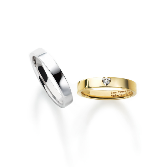 シンプル,フェミニン 結婚指輪のポージーリング