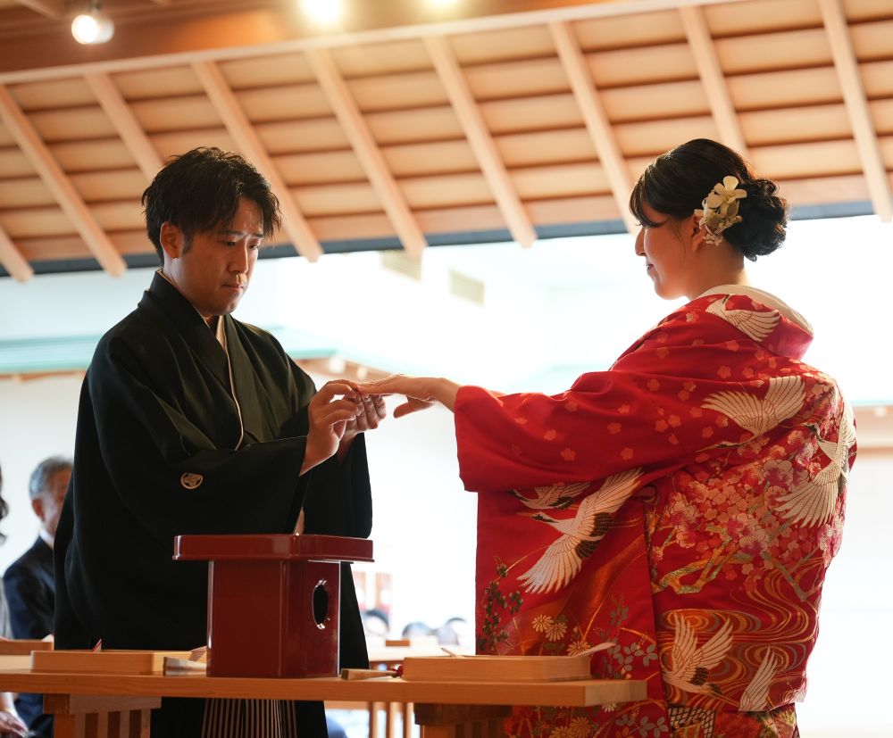結婚式 神前式 北海道神宮 指輪